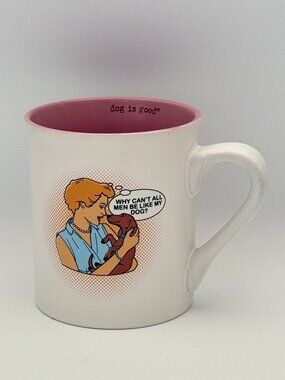Dog Is Good MUG Fringe Studio Pop Art White/Pink Ceramic 16 oz Microwave Safe